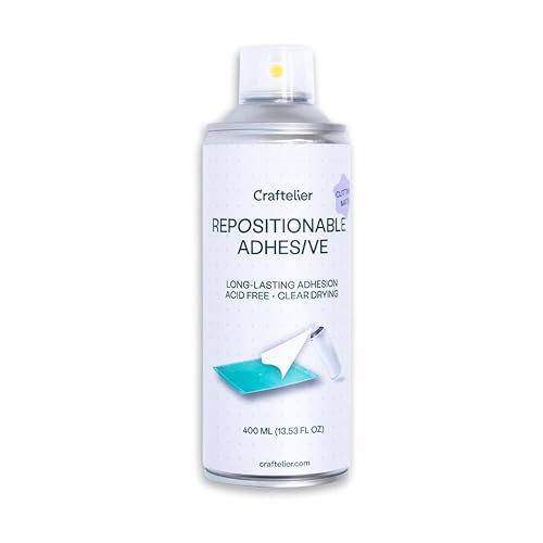Craftelier - Adhesivo en Spray Reposicionable con Acabado Transparente Especial para Mantas de Corte | Ideal para Alargar la Vida de tu Manta de Corte, 400 ml (el empaque puede diferir)