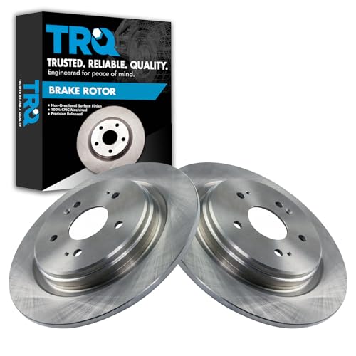 TRQ Rear Brake Rotors Set Solid Compatible with 2019-2024 Acura RDX