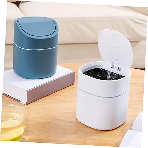 Mini caneca de basura con tapa basculante para escritorio miniatura 4