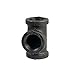 YaeTek Tee, Black, 1/2-Inch Cast Iron Malleable Pipe Fitting Class 150-10 Pack