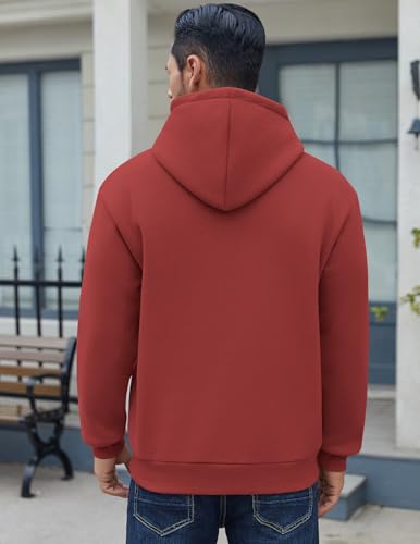 Image of COOFANDY Men Cotton Fleece Hooded Sweatshirt Casual Long Sleeve Hoodies Pullover Fashion Drawstring Hoodie with Kanga Pocket