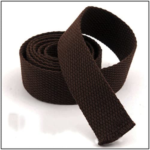 Heavy Cotton Webbing Bag Straps 38mm 24 Colours Canvas Tape Ribbon (Dark Brown, 2 metre)