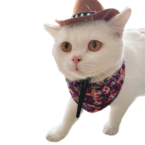 Sombrero vaquero para mascotas S/M disfraz festivo miniatura 5