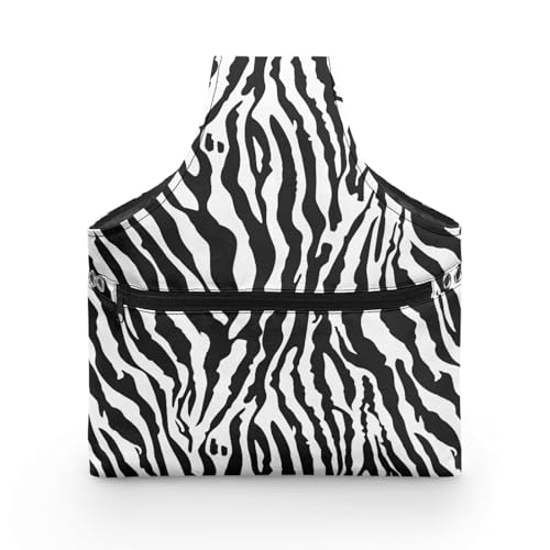 Image of KUIFORTI Knitting Yarn Bag Zebra Print Yarn Bags for Crocheting on The Go Black Crochet Storage Bag for Women Girls at Home Travel Yarn Tote for Crochet Accessories, Knitting Needles, Large Size