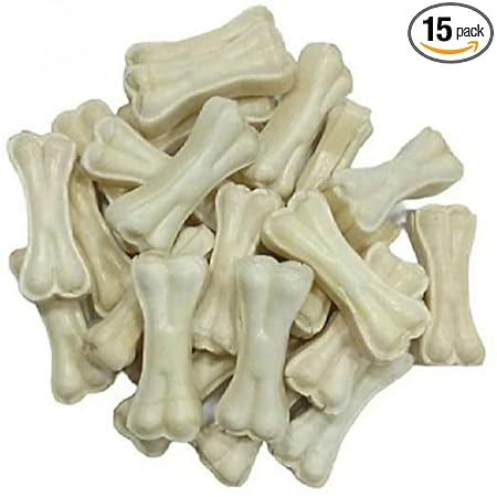 The Bon -Bon Chewing Calcium Raw Bones for Dogs and Puppies - Pack of 15_3inch