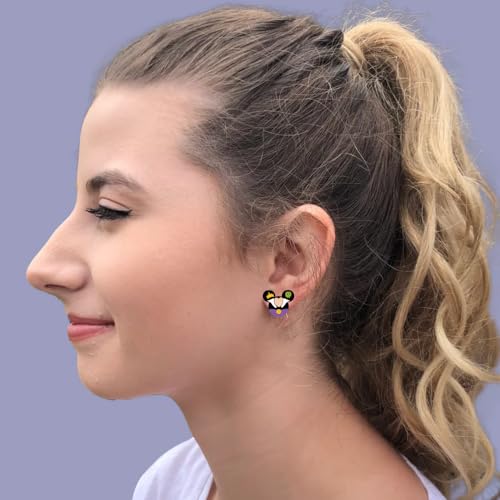 Cute Evil Queen Themed Earrings with Crown and Poison Apple Accents. Lightweight Stud Earrings for Women's Villain Cosplay4