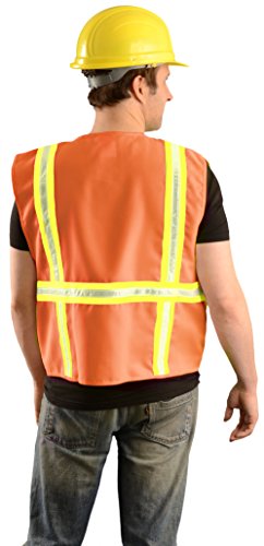 Image of OccuNomix LUX-XTRANS-O5X Classic Solid Two-Tone Surveyor Vest, Non-ANSI, 5X-Large, Orange (High Visibility)