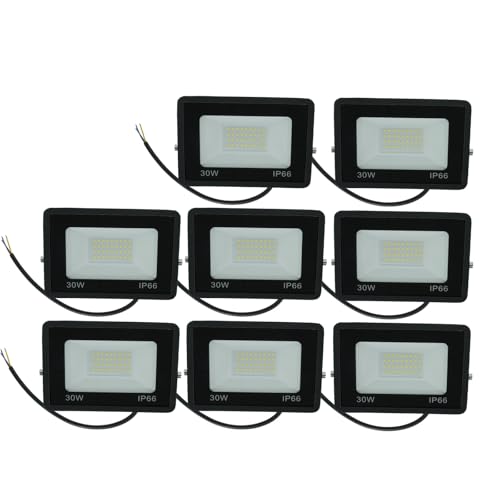 Dotauge Foco LED de 30 W luz Trabajo luminaria Pared con cableado 6500 K y Soporte de muñón for Garaje Patio jardín y Estadio(8pack)