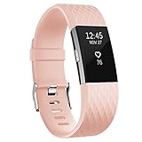Vancle Bands for Fitbit Charge 2 Special Edition, Adjustable Replacement Accessory Sport Wrist Band (No Tracker), Blush Pink, Large