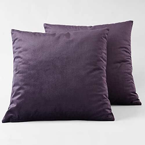 Image of HPD Half Price Drapes Cushion Cover 18 x 18 Heritage Plush Velvet - VPYC-181428-CC18PR - Pair, Omega Purple
