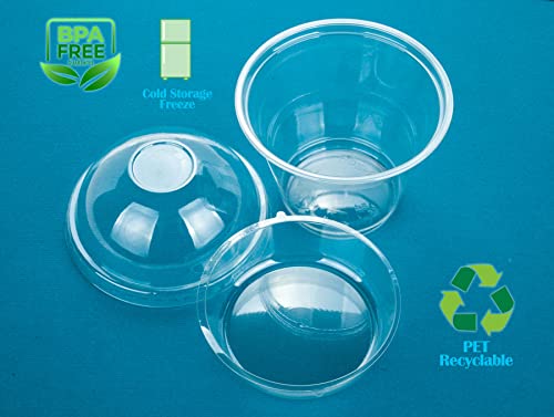 Image of Golden Apple Cup series, 9oz-50sets Clear Plastic cups+2oz insert with Dome lids no hole, BPA Free