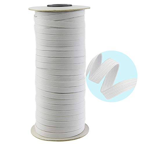 Beilom Elastic Bands/Wide Bungee Cords/High Elasticity Knit Elastic Band Spool for Sewing, Crafts, DIY (White, 70-Yards Length, 1/4" Width)