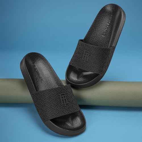 Image of Red Tape Flip-Flop Sliders for Men for Everyday Comfort in Brown | Casual Pool Sliders.