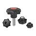 Star Grip Knob, M5, Ext, 1.77, 2.4, 0.98, L