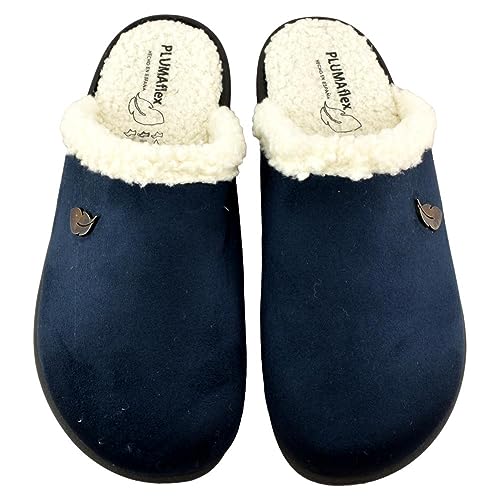 PLUMAFLEX - Zapatillas forradas con piso flexible y plantilla acolchada que se adapta a la anatomía del pie 393957 Sintético MUJER color: MARINO talla: 39