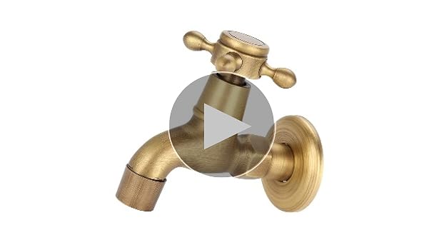 Rubinetto A Muro Vintage In Ottone - Per Cucina, Bagno O Lavandino, Stile Retrò - Foto 8