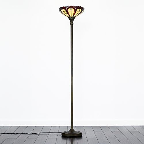 MiniSun Designer Style Tiffany Inspired Stunning Jewel Metal/Glass Uplighter Floor Lamp