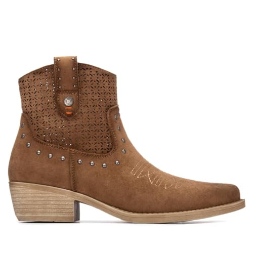 REFRESH - Bottines Femme Camel - Chaussures confortables et polyvalentes - Mode décontractée - Modèle 17504202 (Taille39)