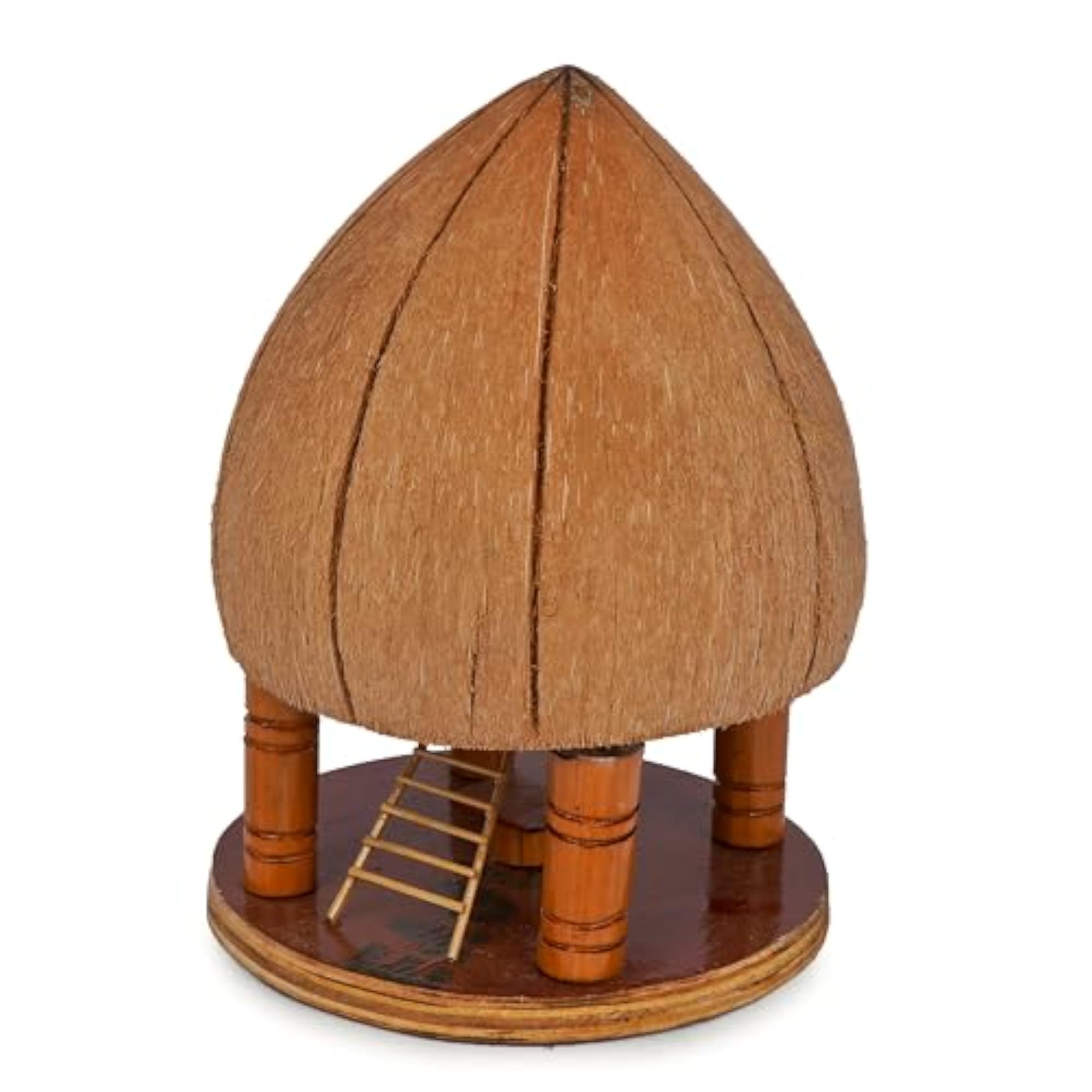 Miniature Hut Handcrafted Coconut Shell Eco-Friendly Accessory