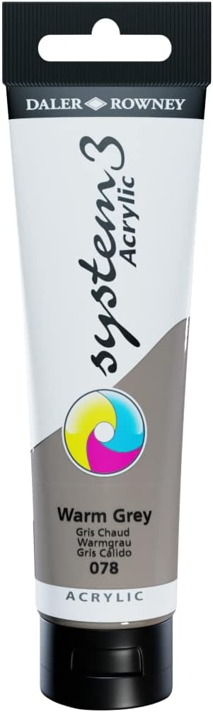 Daler - Rowney DR129150078 150ml System 3 Arcyclic Colour Tube - Warm Grey