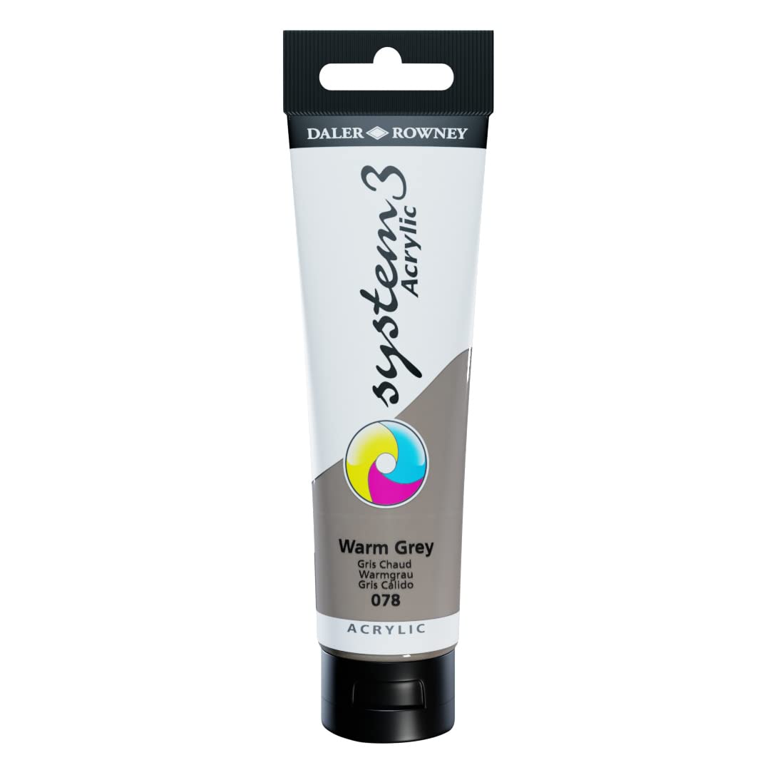 Daler-Rowney System3 Acrylic Paint, Plastic Tube, 5.07oz - 150 ml, Warm Grey