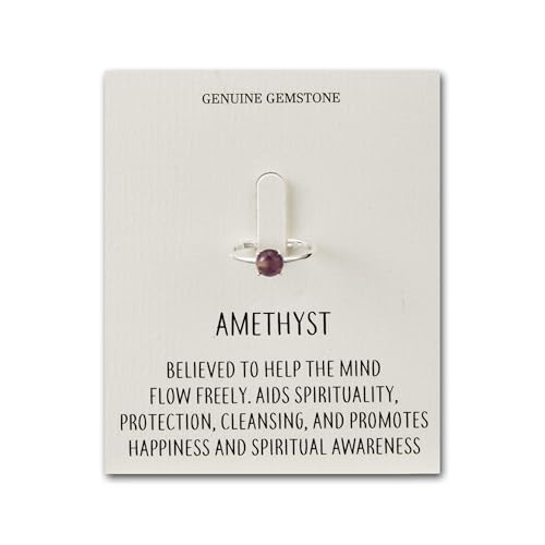 Philip Jones Anillo ajustable de amatista con tarjeta de cotización