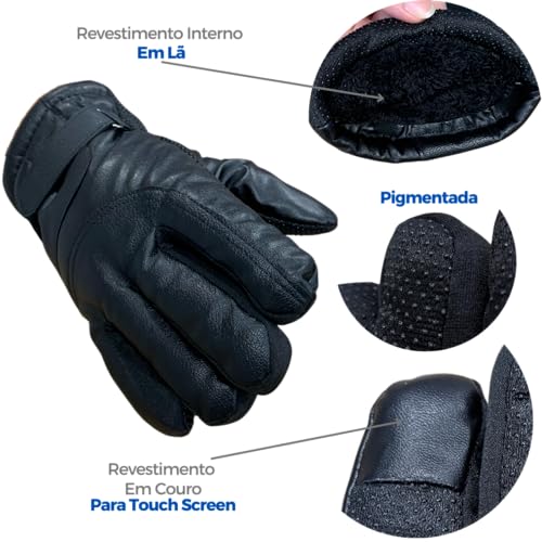 Luva Impermeável Motoqueiros Forrada Para Vento Forte Frio