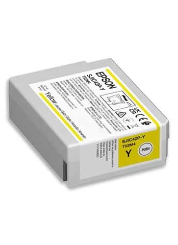 Image of Epson SJIC42P-Y Yellow Ink Cartridge (Original) for Colorworks C4000 - Part Number CMK-C13T52M440