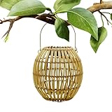 Lanterne da esterno, stile boho, resistente alle intemperie, in rattan, per giardino, , patio, cortile, casa, portico, recinzione, cancello, parete, terrazza, albero