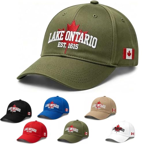 Lake Ontario Forever Heritage Cap, Lake Ontario Hat with Maple Leaf (#b4)