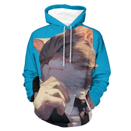 Sweatshirt chat fumeur cravate pullover manches longues taille S pour adulte