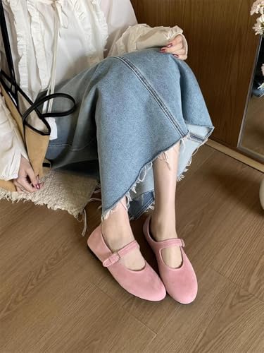 Temperament Solid Color Flat Shoes, Casual Shoes, Comfortable Round Toe Mary Jane Flats for Daily Wear, Lightweight Breathable for Women4