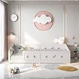 【Matériaux Écologiques】Lit au sol fabriqué à partir de bois de pin massif de haute qualité, inodore et respectueux de l'environnement, assurant un climat intérieur sain et un sommeil réparateur pour votre enfant.