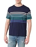 Armor Lux T- Shirt à Manches Courtes rayé en Coton léger col Rond Homme, Marine Deep/Multicol e25