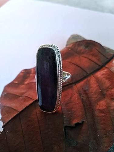 Sapphire Ring, 925 Silver Ring, Long Sapphire Ring, Mermaid Gift, Trending Jewelry, Blue Sapphire Ring, Gift September Birthstone, Sapphire Jewelry, Promise Ring, Sapphire Silver Ring, Antique Ring image 5
