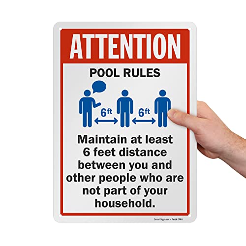 Cartel metálico SmartSign reglas piscina 14x10 pulg. miniatura 6