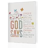KJULYW Boho Floral Christian Photo Album 4x6, God Says You Are Bible Verse Small Memory Photo Album...