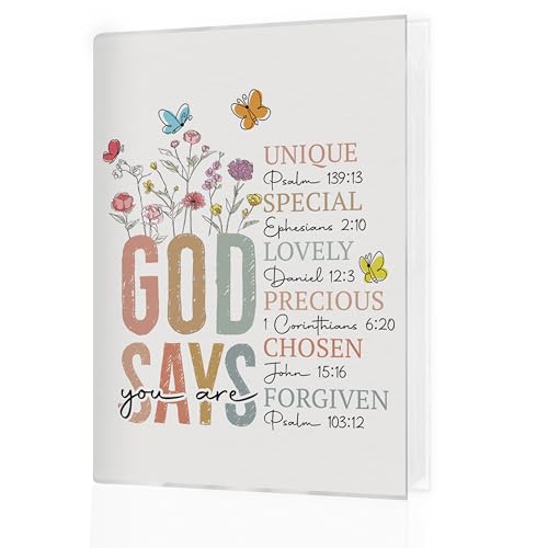 KJULYW Boho Floral Christian Photo Album 4x6, God Says You Are Bible Verse Small Memory Photo Album Book for 18 Pockets Hold 36 Pictures, Photobook for Family Anniversary Travel Vacation