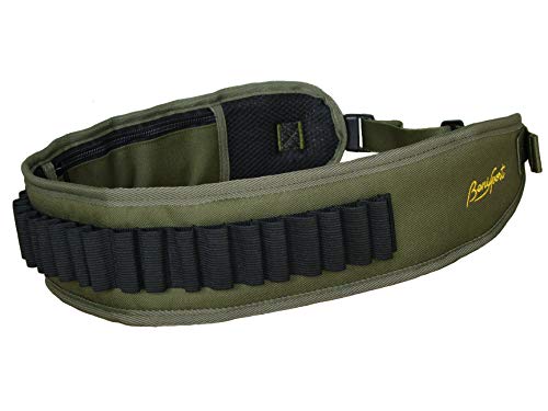 BENISPORT - Canana Caqui Calibre 20 - Capacidad de hasta 32 Cartuchos - Interior Acolchado - Verde (48-56)