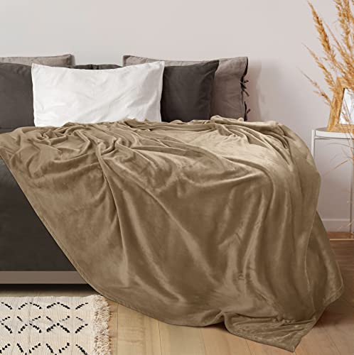 Utopia Bedding Fleece Blanket Throw Size Camel 300Gsm Luxury Fuzzy Soft Anti-Static Microfiber Bed Blanket (60X50 Inches) #TOP1