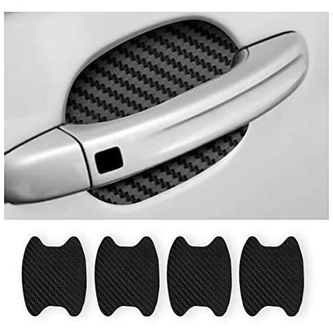 4PCS Sticker, Carbon Fiber Anti-Scratches Car Door Cup Protector, Non-Marking Auto Door Handle Protective Film, Universal for Most Car Handles (Black/4PCS) Cover