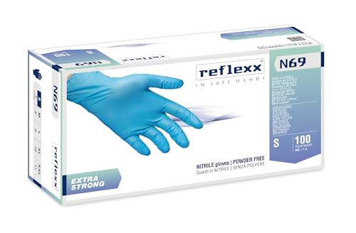 Gants en nitrile extra résistants Reflexx N69 taille S boîte de 100