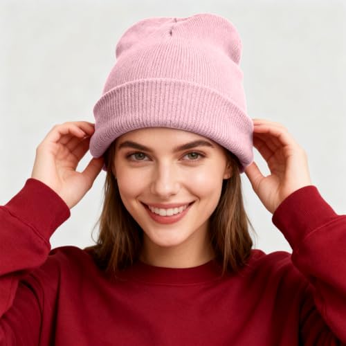 Image of ZOORON Beanie for Men Women Warm Winter Hat Unisex Soft Knit Cuffed Beanie