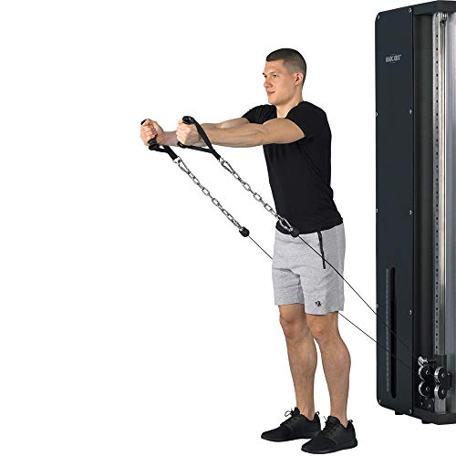MAXXUS SmartGym H1 Kraftstation - Wandmontage, Doppelzugeinheit, Gewichtsplatten, 2 Handgriffe, 2 Kettenverlängerungen… – Bild 4
