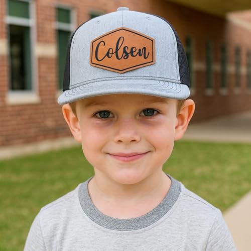 Custom Kids Name Hat with Script Font, Personalized Trucker Cap for Boys or Girls, Adjustable Toddler Hat for School, Birthdays, or Everyday Wear Black2