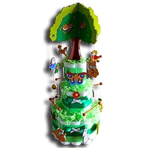 Luiertaart – boomhuis luiertaart voor jongens en meisjes neutraal babygeschenk babyshower doop geboorte souvenir
