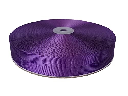 Nylon Webbing 1.5 Inch 20 Yards Heavyweight Flat Nylon Strap for Backpack,Handle,Luggage,Sling,Pet Leash or Collar,Crafts and DIY (7382037 Deep Purple, 1.5 Inch-20 Yards)