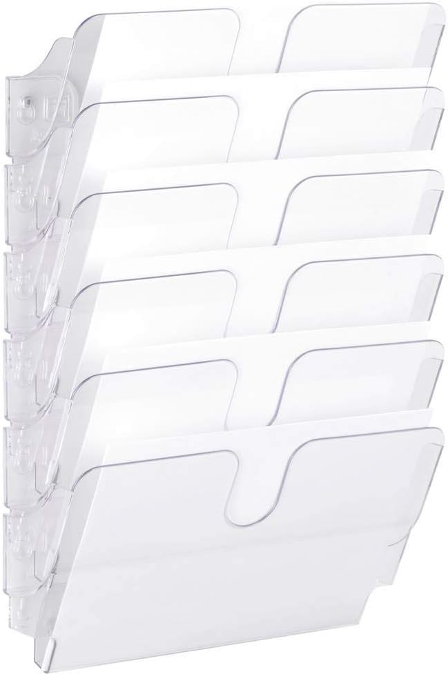 Durable FLEXIPLUS 6 A4 Landscape Literature Holder - Transparent - Easy to Install Wall Mounted Document Holder - Perfect for Flyers, Brochures, Etc.