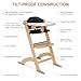 Cowiewie New Upgrade 3-in-1 Convertible Wooden High Chair for Babies & Toddlers 10 Levels Adjustable 2-Tray & 2 Waterproof Cozy Cushions Black
