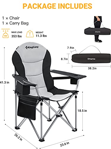 KingCamp Folding Portable Camping Chairs KC2008_BLACK/MEDIUMGREY-US の商品画像 6